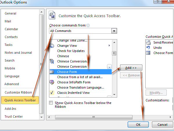 outlook quick steps template
